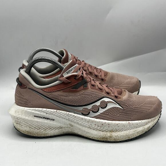 Saucony Triumph 21 Womens Size 7.5 Pink Running Shoes Sneakers S10881-130 - Picture 1 of 14